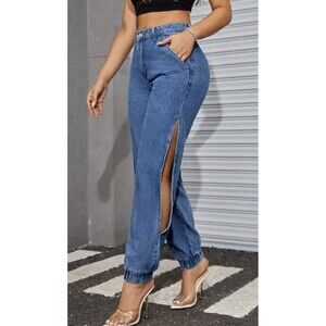 DenimCoLab Size Large Pull-On Denim Jogger w/ Side Split Party Festival Concert